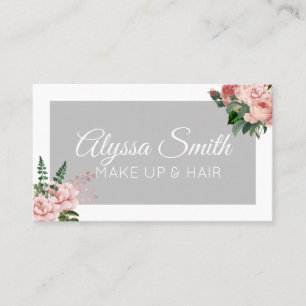 Custom Blush Pink Floral Bouquet Visitenkarte