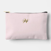 Custom Blush Pink Gold Initial l Simple Minimalist Zubehörtasche (Vorderseite)