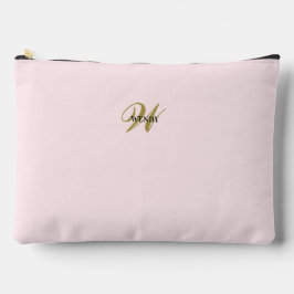 Custom Blush Pink Gold Initial l Simple Minimalist Zubehörtasche