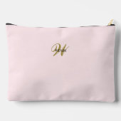 Custom Blush Pink Gold Initial l Simple Minimalist Zubehörtasche (Rückseite)