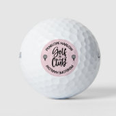Custom Blush Pink Golf Club Name Golfball (Vorderseite)