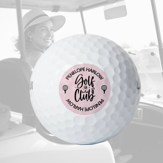 Custom Blush Pink Golf Club Name Golfball
