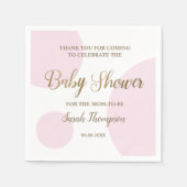 Custom Blush rosa und weiße Mädchen Dusche Serviette (Vorderseite)