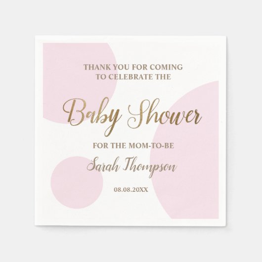 Custom Blush rosa und weiße Mädchen Dusche Serviette (Vorderseite)