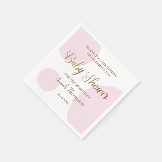 Custom Blush rosa und weiße Mädchen Dusche Serviette (Ecke)