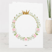 Custom Blushing Romance: Rose & Baby's Breathe Karte (Rückseite)