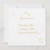 Custom Blushing Romance: Rose & Baby's Breathe Karte (Rückseite)