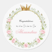 Custom Blushing Romance: Rose & Baby's Breathe Runder Aufkleber (Vorderseite)