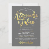 CUSTOM B'nai Mitzvah Nachahmung des goldenen Skrip Einladung (Vorderseite)