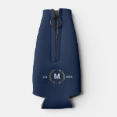 Custom Boat Captain Monogram Gold Laurel Nautical Flaschenkühler (Rückseite)