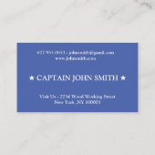 Custom boat captain name navy Business Card Visitenkarte (Rückseite)