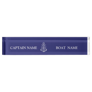 Custom boat captain name navy nautical sailor   namensplakette