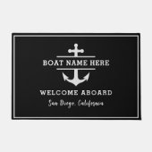 Custom Boat Name Anchor Nautical Welcome Fußmatte (Vorderseite)