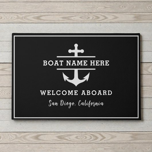 Custom Boat Name Anchor Nautical Welcome Fußmatte