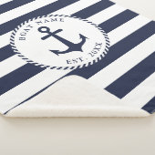 Custom Boat Name Nautical White Navy Blue Anchor Sherpadecke (3/4)