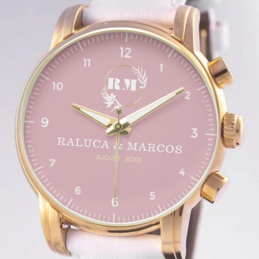 Custom Bohemian Monogram Wedding Anniversary Gift Armbanduhr