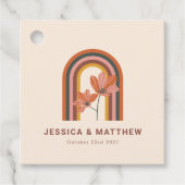 Custom Bohemisch Herbst Terracotta Florenz Hochzei Geschenkanhänger (Vorderseite)