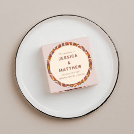 Custom Bohemisch Herbst Terracotta Florenz Hochzei Runder Aufkleber