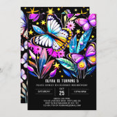 Custom Bohemisch Vibranfly Butterfly Geburtstag Einladung (Vorne/Hinten)