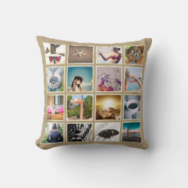 Custom Boho 16 Foto Collage Instagram Pillow Kissen