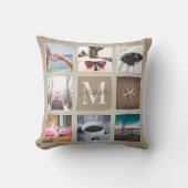 Custom Boho 8 Foto Collage Instagram Pillow Kissen (Vorderseite)
