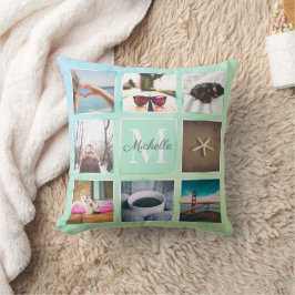 Custom Boho 8 Foto Collage Instagram Pillow Kissen