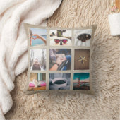 Custom Boho 9 Foto Collage Instagram Pillow Kissen (Decke)