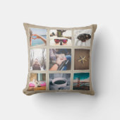 Custom Boho 9 Foto Collage Instagram Pillow Kissen (Vorderseite)