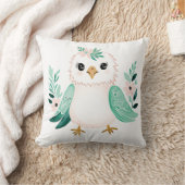 Custom Boho Baby Bird Pillow Pastell Green Kissen (Decke)