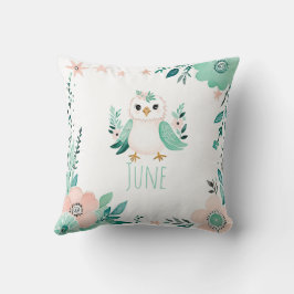 Custom Boho Baby Bird Pillow Pastell Green Kissen