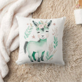 Custom Boho Baby Donkey Pillow Pastel Green Kissen (Decke)