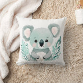 Custom Boho Baby Koala Pillow Pastel Green Kissen (Decke)