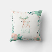 Custom Boho Baby Moose Pillow Pastell Green Kissen (Rückseite)