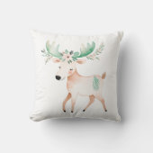 Custom Boho Baby Moose Pillow Pastell Green Kissen (Vorderseite)