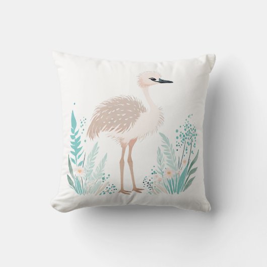 Custom Boho Baby Ostrich Pillow Pastel Green Kissen (Vorderseite)