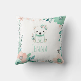 Custom Boho Baby Polar Bear Kissen Pastell Green