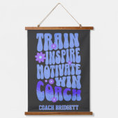 Custom Boho Best Coach Train Inspirier Motivation  Wandteppich Mit Holzrahmen (Vorderseite)