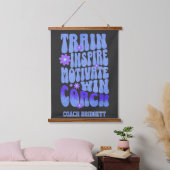 Custom Boho Best Coach Train Inspirier Motivation Wandteppich Mit Holzrahmen (Schlafzimmer)
