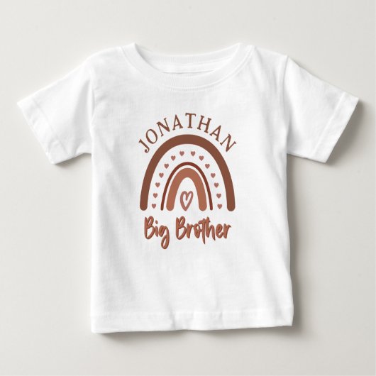 Custom Boho Big Brother Rainbow Matching Geschwist Baby T-shirt (Vorderseite)