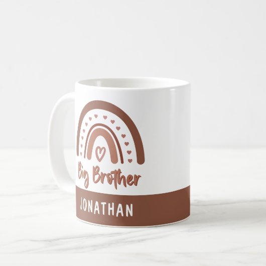 Custom Boho Big Brother Rainbow Matching Geschwist Kaffeetasse (Vorderseite Links)