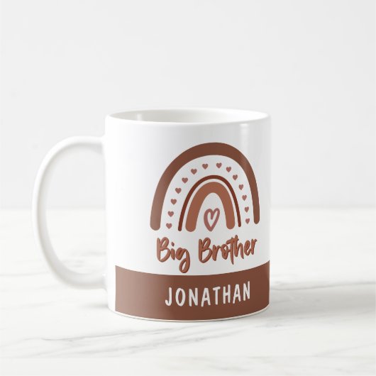 Custom Boho Big Brother Rainbow Matching Geschwist Kaffeetasse (Links)
