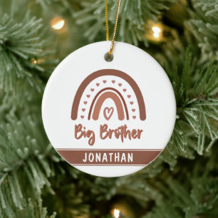 Custom Boho Big Brother Rainbow Matching Geschwist Keramik Ornament