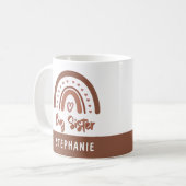 Custom Boho Big Sister Rainbow Matching Geschwiste Kaffeetasse (Vorderseite Links)