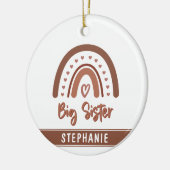 Custom Boho Big Sister Rainbow Matching Geschwiste Keramik Ornament (Links)