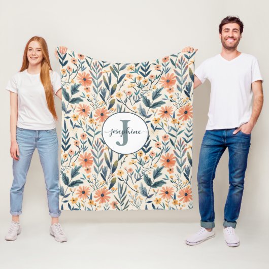 Custom Boho botanischer Blumengarten Fleece Blanke (Beispiel)