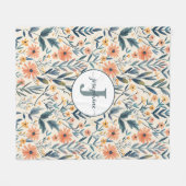 Custom Boho botanischer Blumengarten Fleece Blanke (Vorderseite (Horizontal))