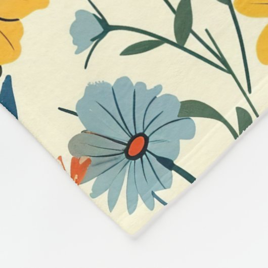 Custom Boho botanischer Blumengarten Fleece Blanke (Ecke)