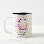 Custom Boho Chic Floral Monogram Tasse - C (Links)