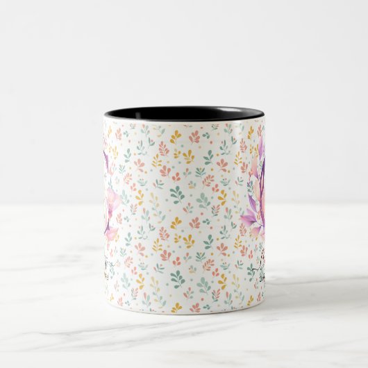 Custom Boho Chic Floral Monogram Tasse - C (Mittel)