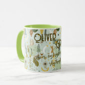 Custom Boho Chic Nature Tasse - Personalisierter N (Vorderseite Links)